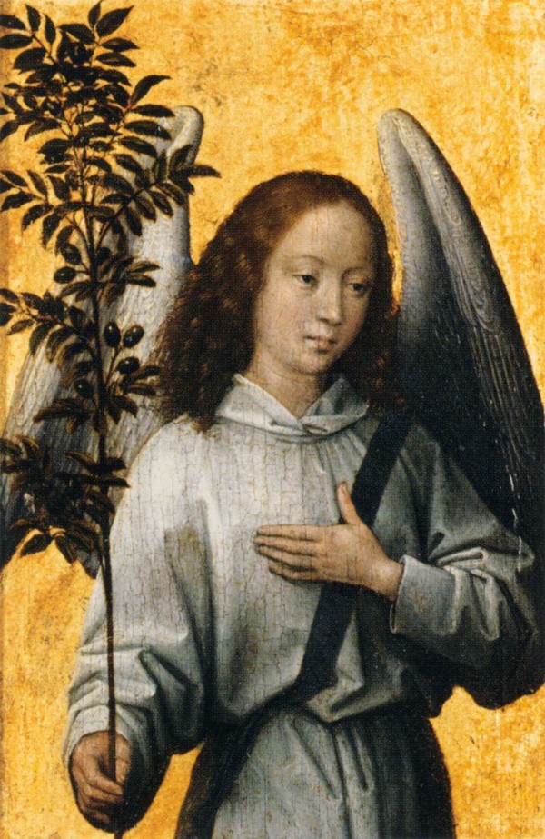 Angel with an Olive Branch Emblem of Divine Peace by Hans Memling